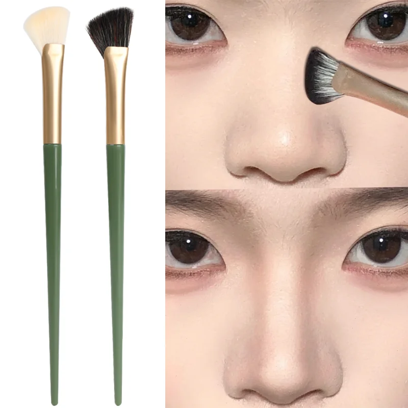 Half Fan-shaped Nose Shadow Brush Soft Portable Angled Nose Contour Smudge Brushes Professional Highlighter Blush Make Up Tools
