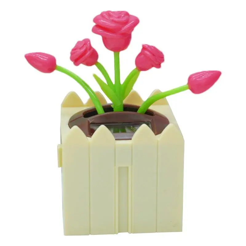 Цветок на приборной панели поплавок солнечной батарее встряхивающая головка