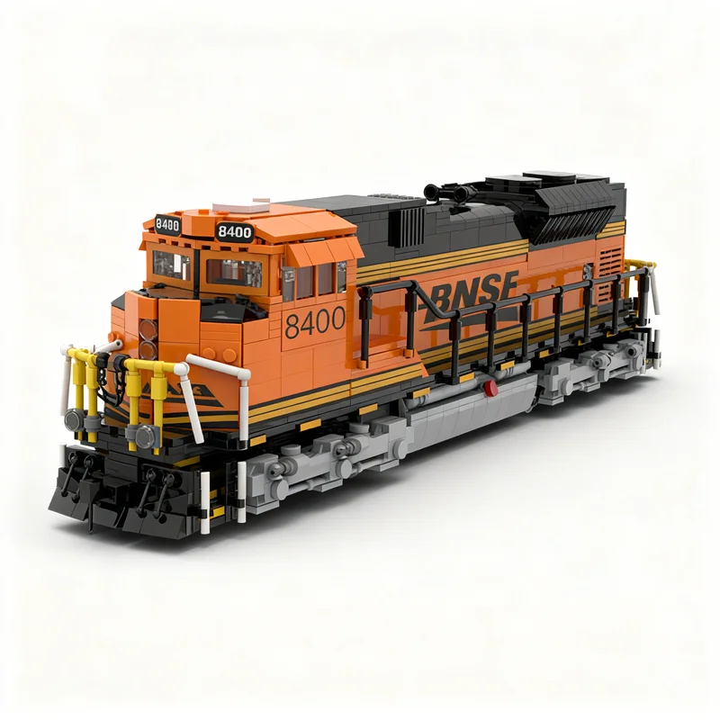 Фото 2010 деталей MOC-модель поезда Burlington Northern Santa Fe BNSF SD70ACE, строительные блоки, архитектурный конструктор, детский набор для сборки, подарок на Рождество, игрушка №1