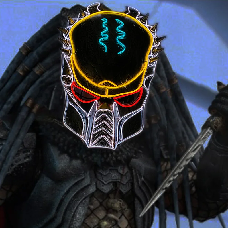 Светящаяся светодиодная маска для косплея Искусственная лиса вечеринки на