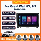 Автомагнитола CarPlay 2DIN, 8 ГБ + 128 ГБ, GPS, мультимедийный проигрыватель для Haval Hover Great Wall H5 H3 2011-2016 DSP IPS 2din, автомобильная стереосистема