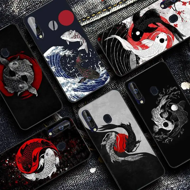

YNDFCNB Chinese Koi Fishes Phone Case for Samsung A51 A30s A52 A71 A12 for Huawei Honor 10i for OPPO vivo Y11 cover