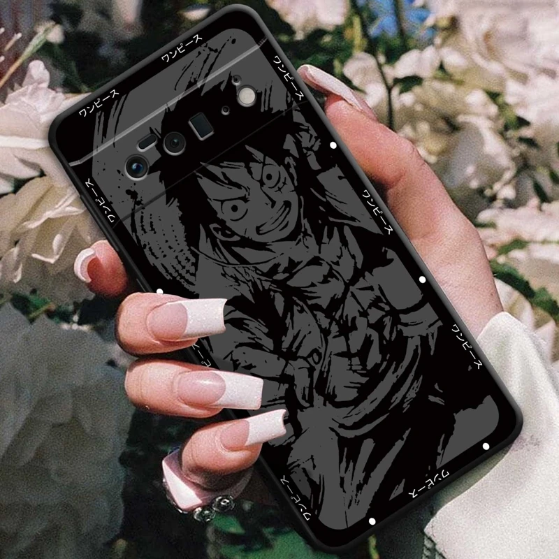 

For Google Pixel 6Pro 5G 4G 6 6a 7 5 5a 7a 4a 4 3 XL 7Pro 4XL 3XL Pixel6a Case One Piece Luffy Anime Black Art