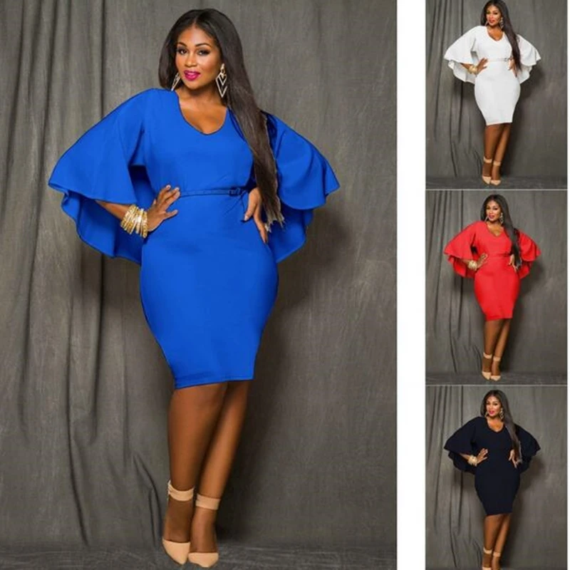 

Новинка 2022, облегающее женское платье, элегантное модное офисное платье с V-образным вырезом, облегающее платье, вечерние платья, африкански...