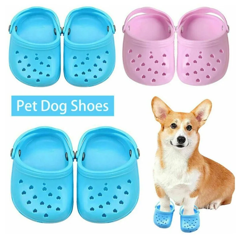

Dog Slippers Breathable Dog Small For Hole Indoor Pet Shoes Socks 2pcs Dog Dogs Silicone Shoes Summer Sandals Wear-resistant Dog