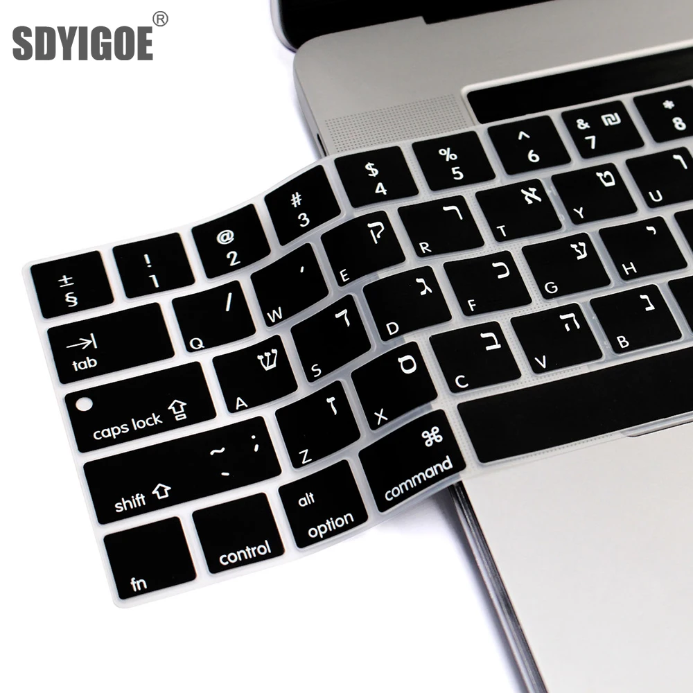 

Hebrew Israel Keyboard Cover for Macbook Pro14 A2442 Air13.6 M2 A2681 Pro13 M1 A2338 A2289 Waterproof Silicone protective film