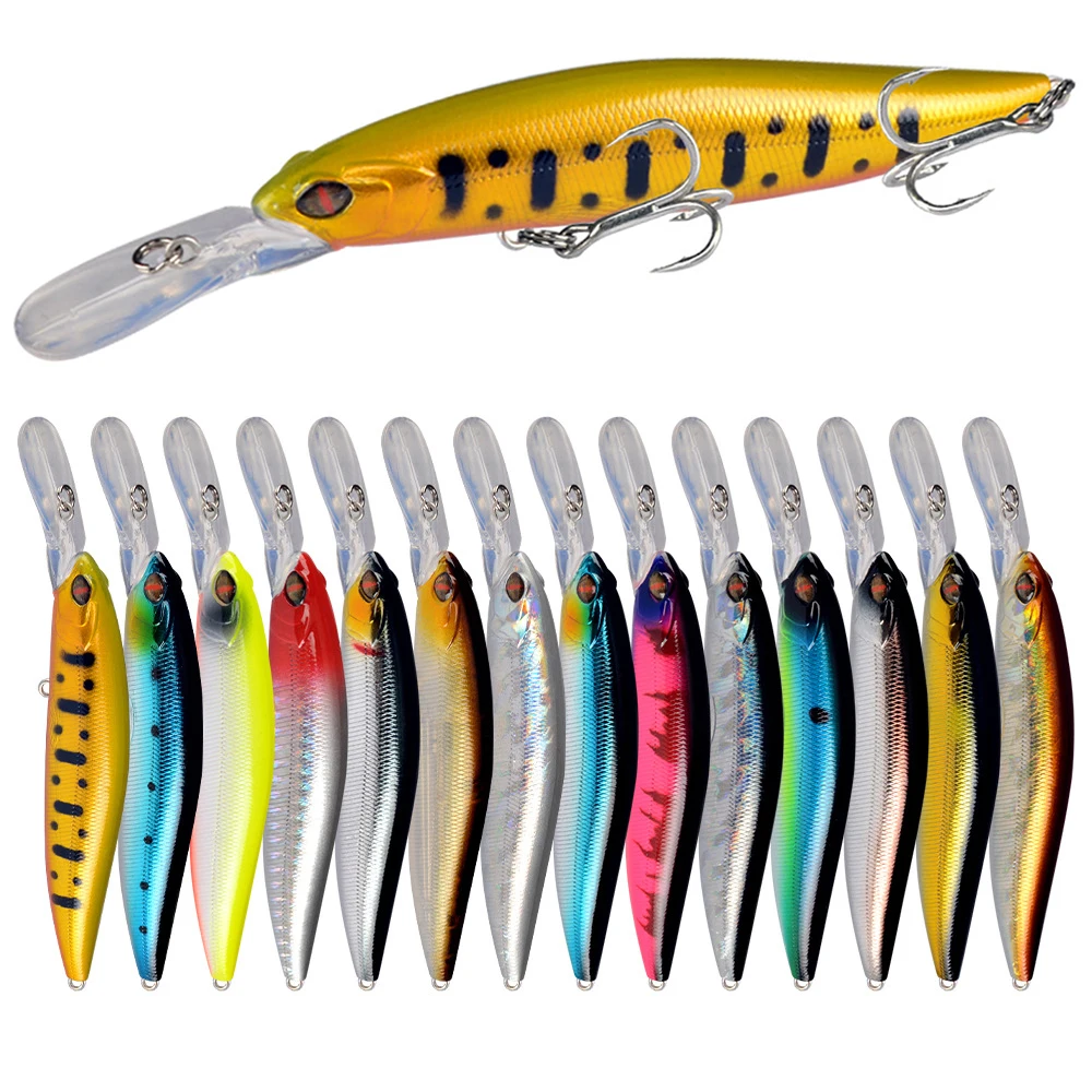 

1PCS Minnow Fishing Lure 11-12.5cm 11-15g Floating Hard Bait Wobbler Jig Bait Crankbait Carp Striped Bass Pesca Fishing Tackle