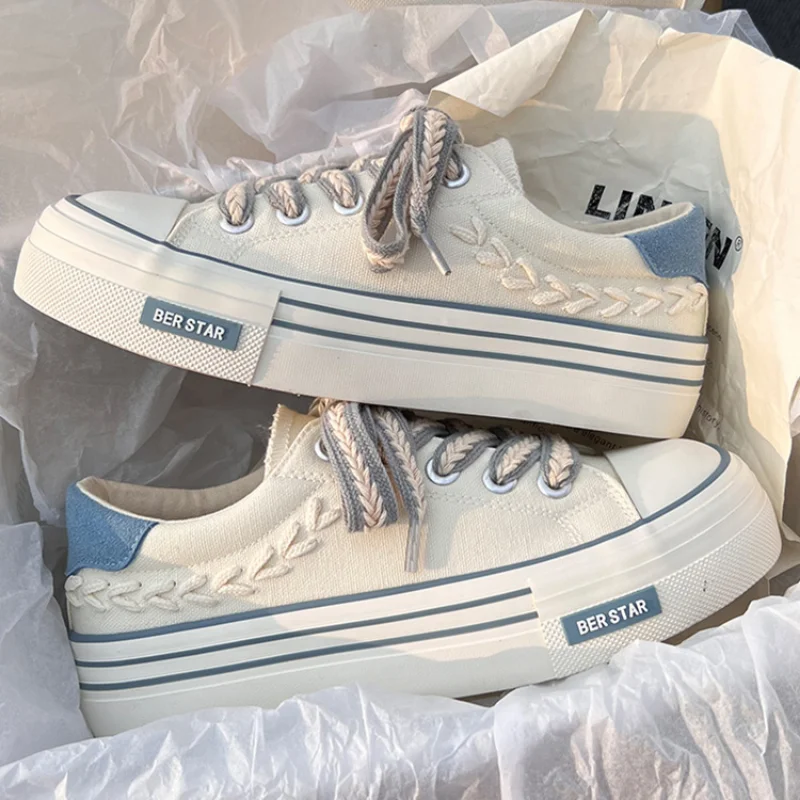 Flat Female Outdoor Elevator Sneakers Women Tennis Spring Vulcanize White Thick-sole Running Trainers 2023