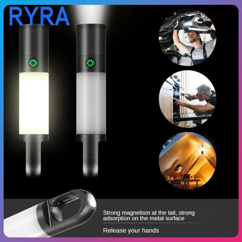 

Перезаряжаемый мини-фонарик Type-c, компактный серебристый фонарик для кемпинга с возможностью переключения трех цветов света, черный