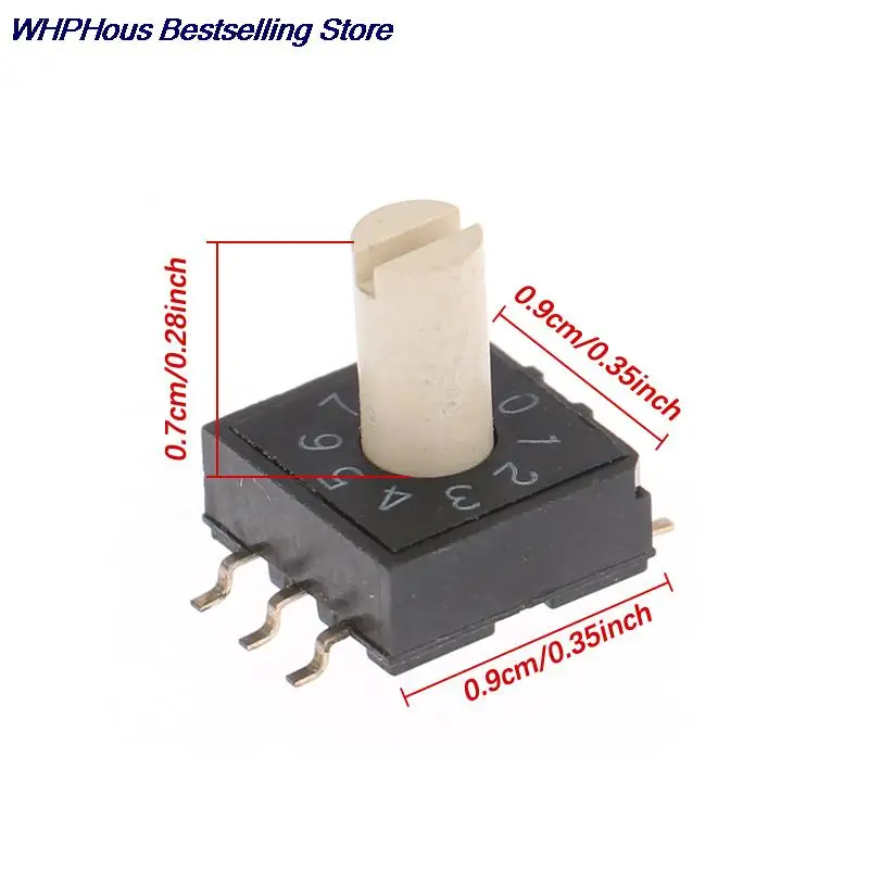 1 шт. Φ поворотный переключатель кодирования 10 0-9 патч 3:3 с ручным поворотным