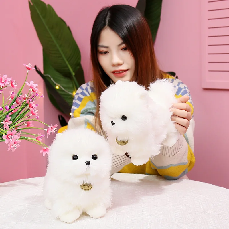 Мягкая собака с помпоном W Leit Pluszowa игрушка Cute TD Dog Stuffed Animal Gift Kids Birthday Party Decor Warm Hug