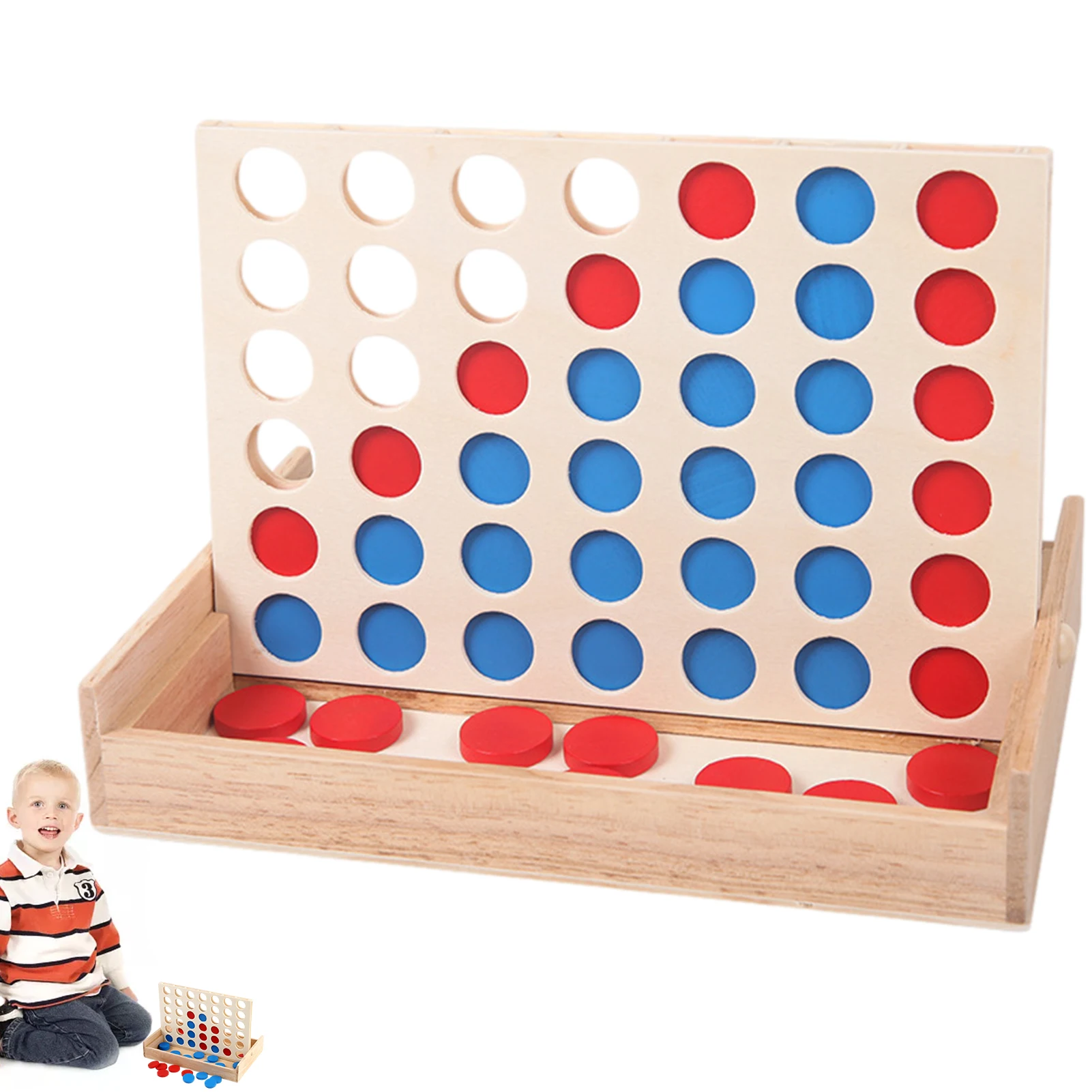 

Row Connect Game A Row Connect Game For Kids Travel Board Games For Teens Adults Family Wooden Indoor&Outdoor Game Set With 42