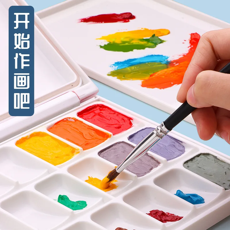 

Watercolor Moisturizing Toner Pigment Box Water Gouache Traditional Chinese Painting Grid Portable Toner Box Oil Painting Acryli