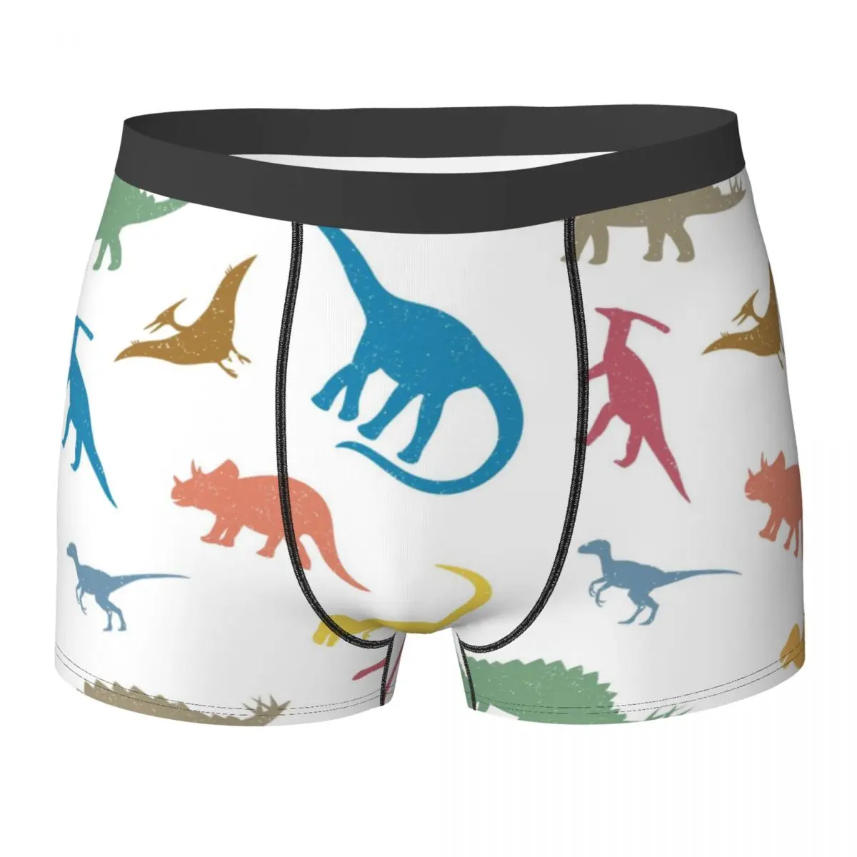 

Mens Boxer Sexy Underwear Seamless Pattern Colorful Dinosaur Silhouettes Underpants Male Panties Pouch Short Pants Sexy Boxing
