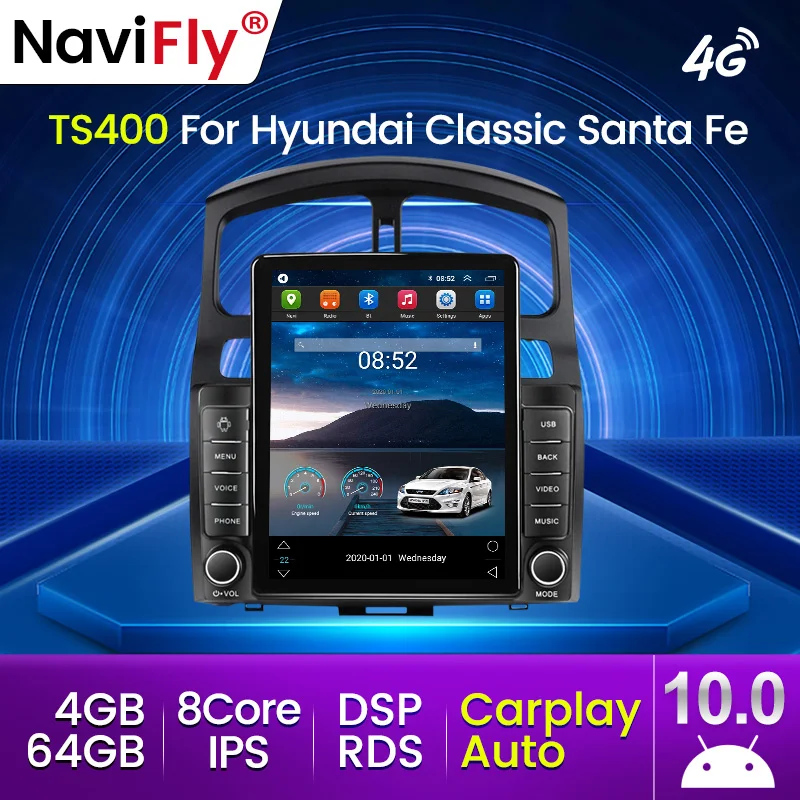 9 5 дюймовый экран Tesla Android 10 0 головное устройство радио для Hyundai Classic Santa Fe 2005 2006-2015