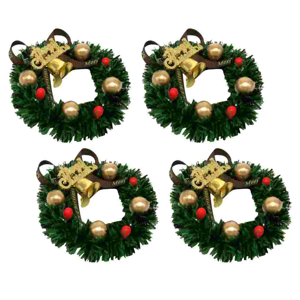 

Christmas Wreath Rings Door Hangingfront Autumn Wreaths Artificial Xmas Mini Garlandgarlands Bell Tree Fall Ornament Decorations