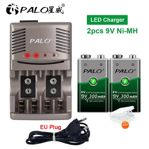 Аккумуляторы PALO, 9 В, Ni-MH, 6F22, 9 В, 300 мА · ч
