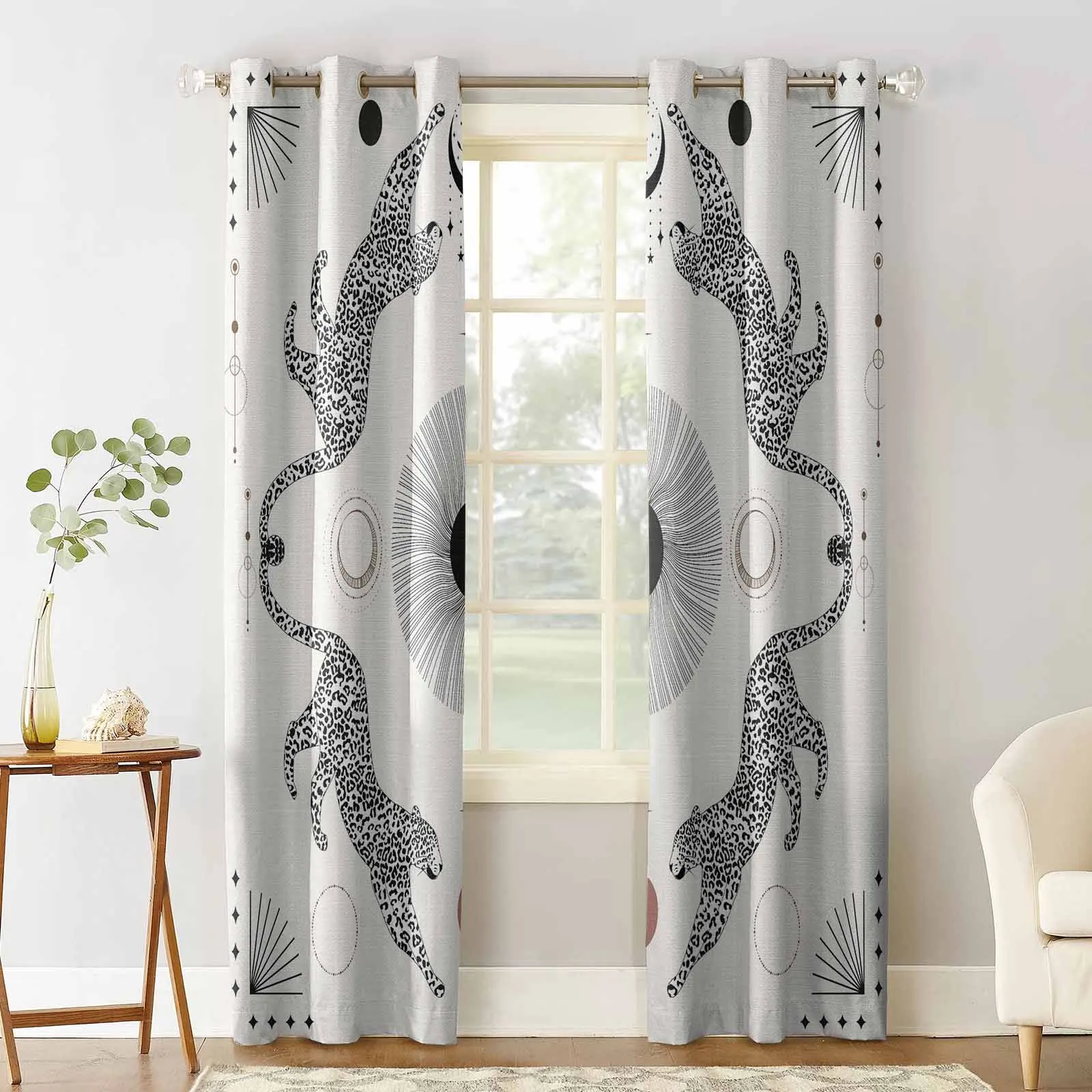 Леопардовые абстрактные солнцезащитные шторы для гостиной кухни занавески