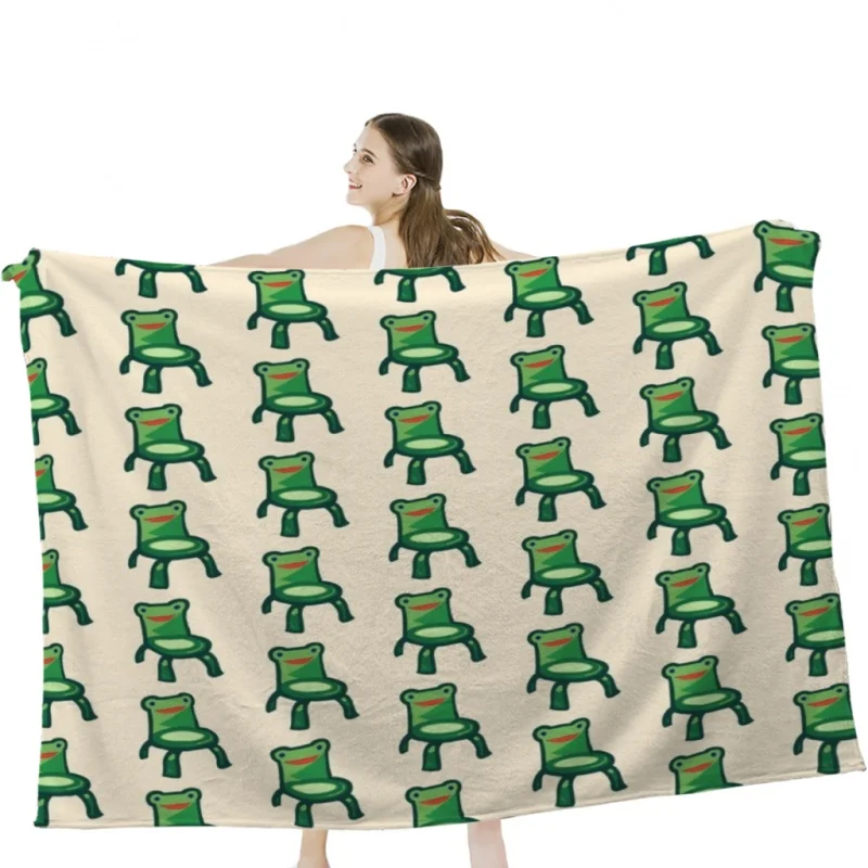 

Froggy Chair Throw Blankets Soft Velvet Blanket Travel Bedding Blanket