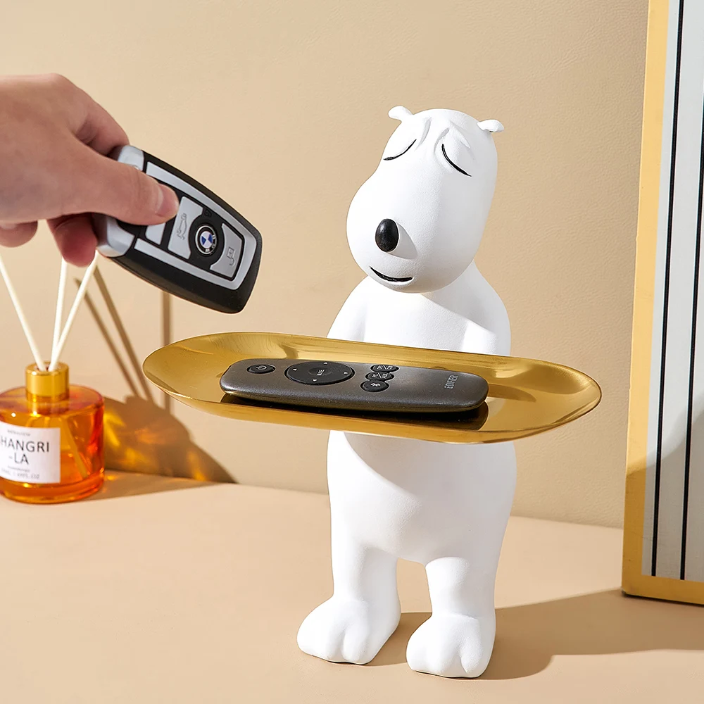 Статуя полярного медведя из каучука в скандинавском стиле поднос для фруктов