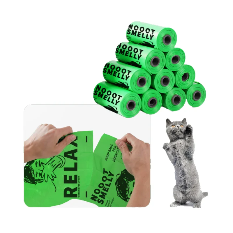 

Biodegradable Dog Poop Bags Garbage Bags Degradable Cat Waste Bags Eco-Friendly Doggie Green EPI Unscented Thicker Pet Supplie