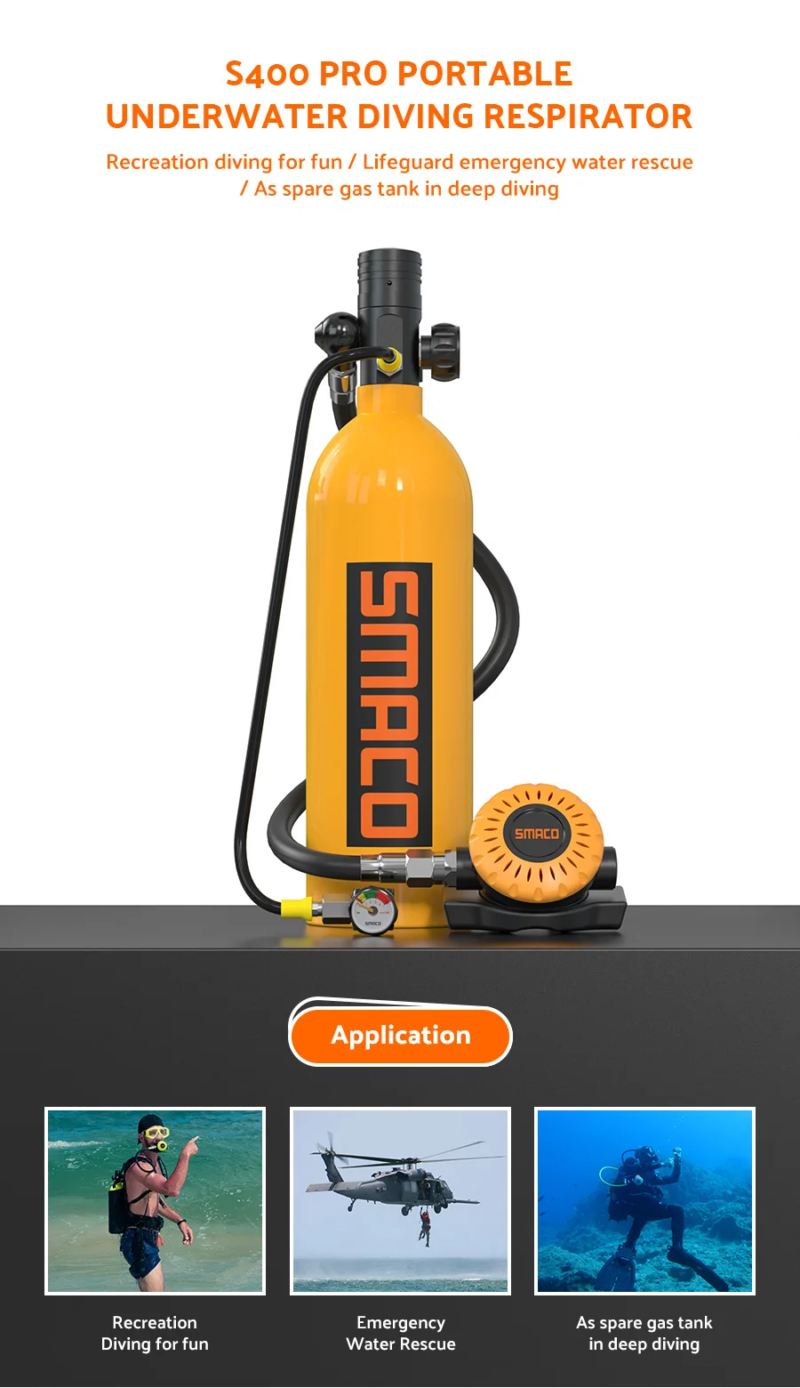 Smaco S400pro оборудование для подводного плавания/комплект мини-резервуар плавания