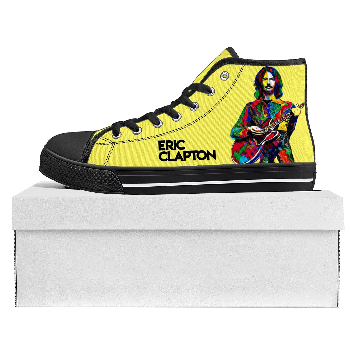Eric Clapton Rock Musician Guitar High Top High Quality Sneakers Mens Womens Teenager Canvas Sneaker Couple Shoe Custom Shoe