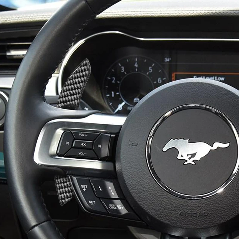 

Carbon Fiber Car Steering Wheel Shift Paddle Shifter DSG Extension For Ford Mustang 2015-2021 2016 2017 18 Interior Accessories