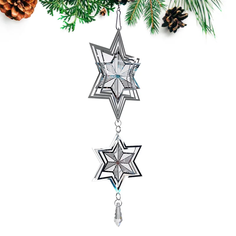 

Snowflake Wind Spinner Garden Wind Chimes Outdoor Hanging Decorations Christmas Gifts Wedding Rustic Farm House Home Room Decor