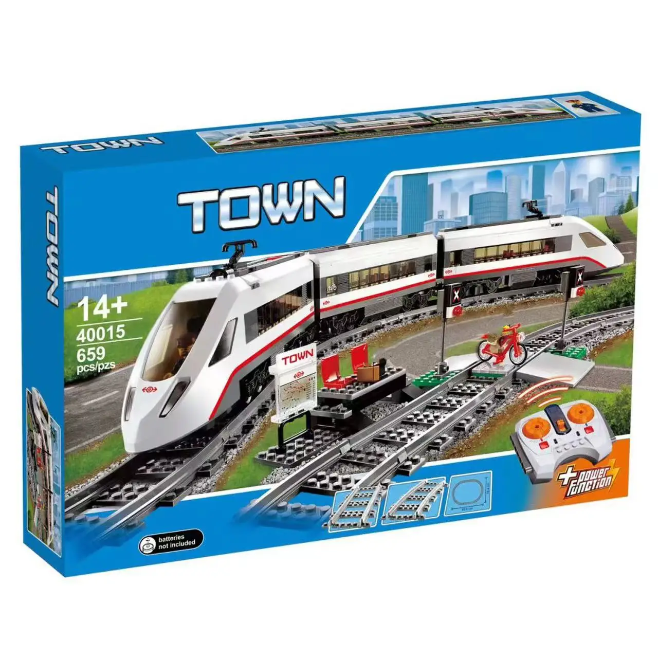 

City Construction High Speed Passenger Train 60051 Building Blocks 659PCS Building Blocks Train Kids Toys Christmas Gifts 40015