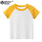 Летние новые детские футболки с коротким рукавом, однотонная блузка, футболки, детская одежда, хлопковая одежда, детские топы для девочек и мальчиков, размеры