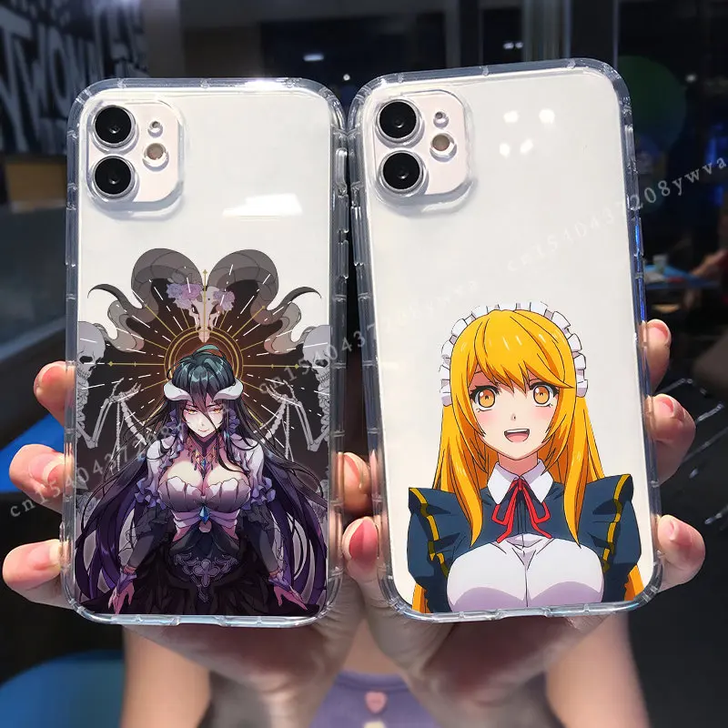 Аниме Overlord Ainz Albedo Nazarick чехол для телефона iPhone 14 Pro MAX 13 12 11 XR XS 7X8Plus ударопрочный прозрачный мягкий чехол Fundas