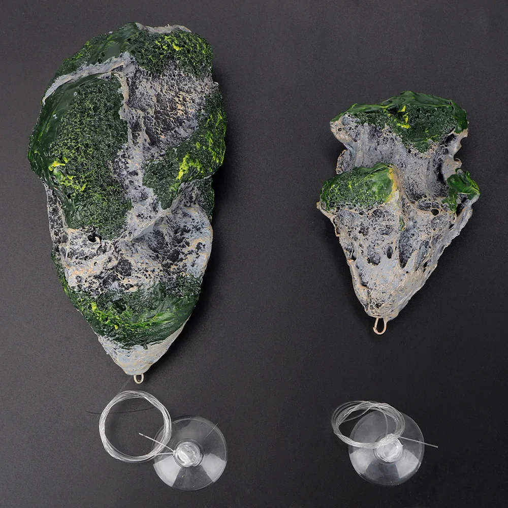 Украшение для аквариума в виде летающей скалы подвесной камень из смолы 1 шт.