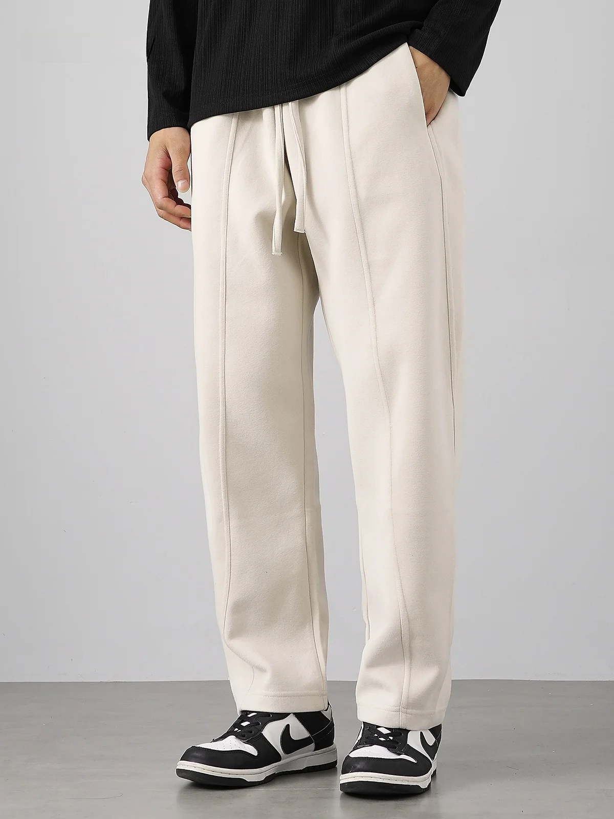 340 г тяжелые прямые спортивные штаны мужские осенние и зимние американские