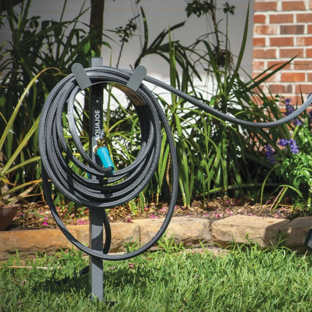 

Garden Hose Stand Free Standing Heavy-Duty Steel with Brass Faucet