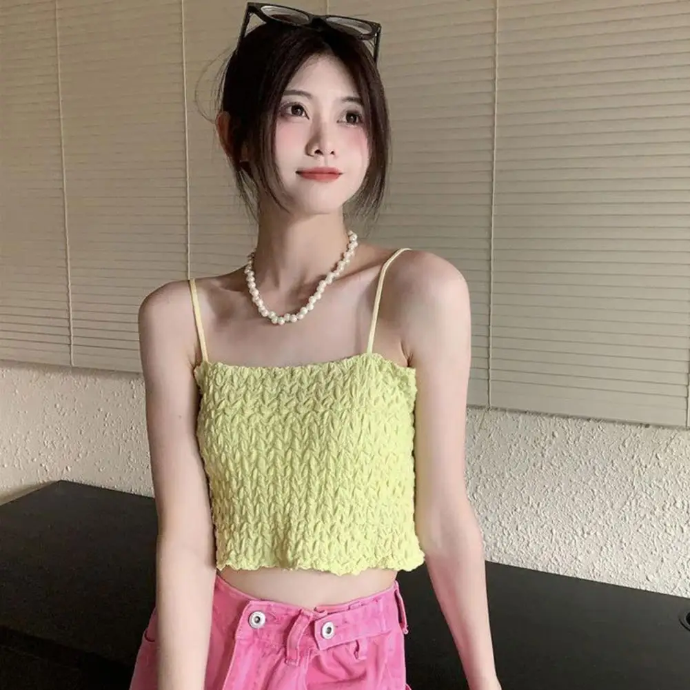 

Sling Bra Navel Exposed Camisole Top Sleeveless Short Summer Camisole Top