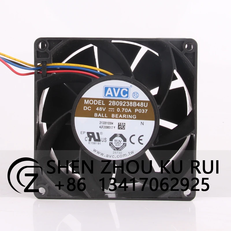 

2B09238B48U Cooling Fan for AVC 12V 24V DC48V 0.7A EC AC 92X92X38MM 9CM 9238 Double Ball Bearing Centrifugal Exhaust Ventilation