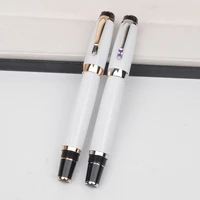 high quality mb bohemia roller ball pen black gel ink metal white fountain pens inlay crystal in clip office stationery gift