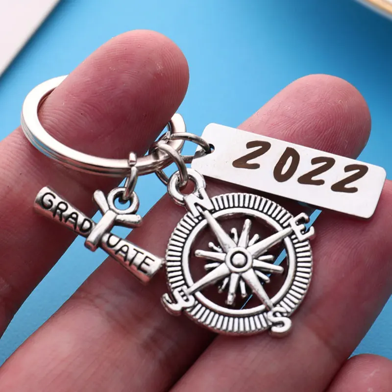

2022 Stainless Steel Graduate Ceremony Keychain Graduation Certificate Graduation Keyring Jewelry Gifts
