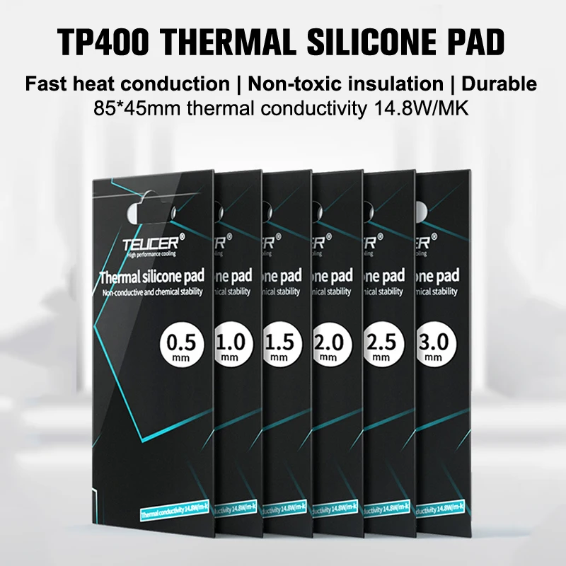 

Thermal Pad TP400 Heat Dissipation 14.8W/mk Silicone Pad CPU/GPU Graphics Card Motherboard Silicone Grease Pad Multi-Size
