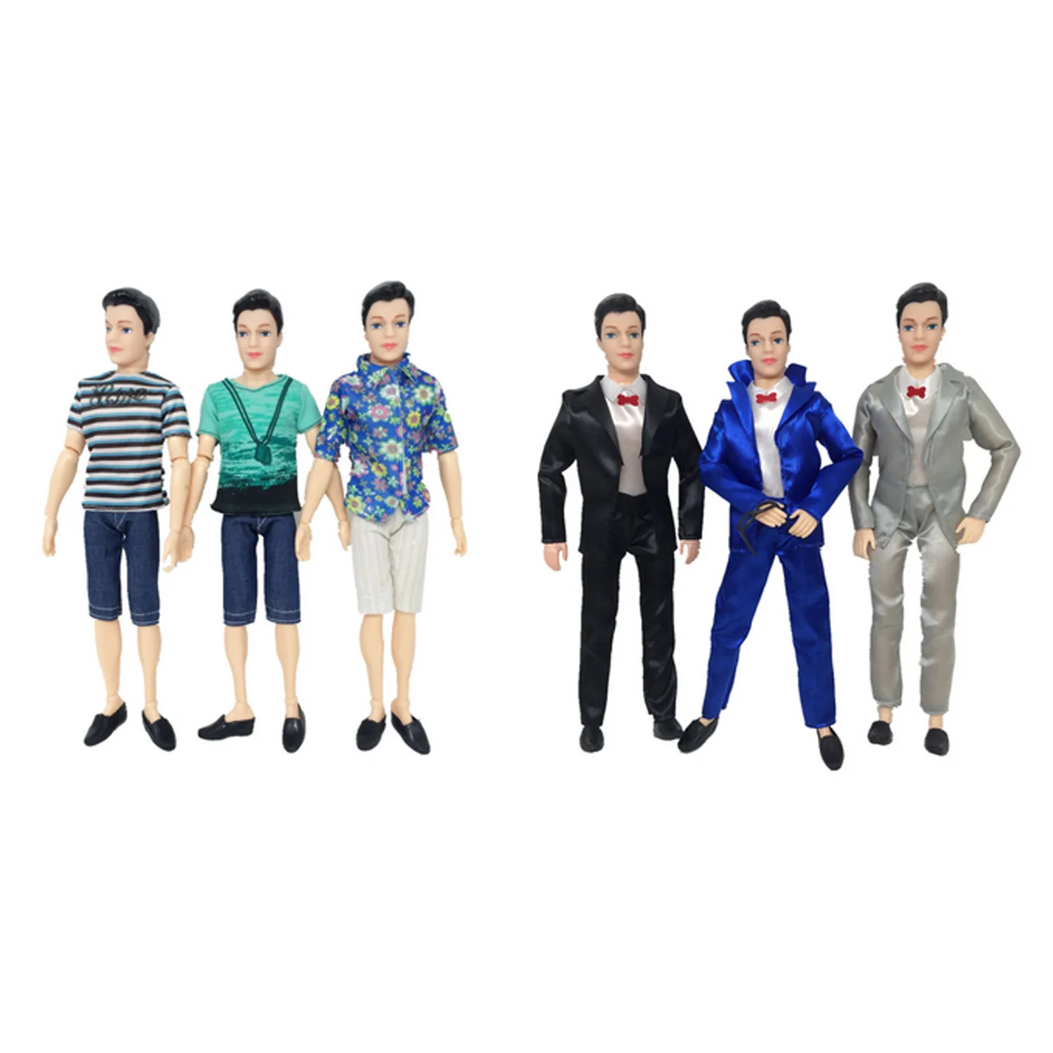 

5 Sets Fashion Casual Wear Doll Clothes Tops T-Shirt Jacket Pants Outfits Accessories for Barbie Boy Friend Ken Dolls Cloth Toys