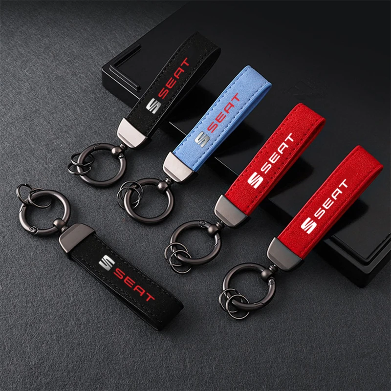 

1pcs Fashion Leather Car Styling Badge Pendant For Seat leon fr mk2 mk3 lbiza Altea Metal Keychain 4s Shop Gifts Auto key chain