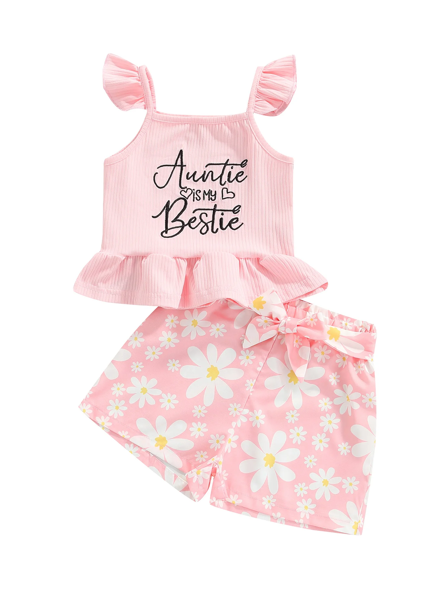 

Жилет в рубчик с цветочным принтом и поясом, без рукавов