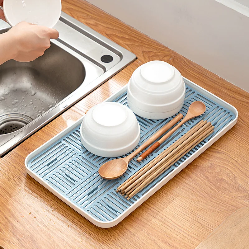 

Large Double-layer Drain Tray Fruit Vegetables Drying Shelf Cup Teaware Organizer Living Room Kitchen Storage Household Tools