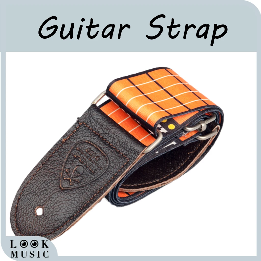 

Nylon Guitar Strap Leather End Adjustable Shoulder Strap For Acoustic Guitar Bass Electric Guitar