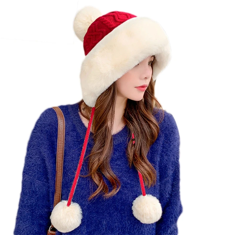 Повседневная теплая холодостойкая шерстяная шапка Модная милая вязаная