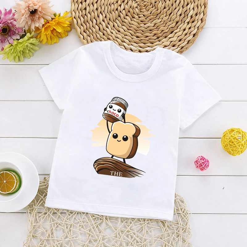 

Summer New Fashion Short Sleeve Children T-shirt Nutella Graphic Printed Kids Tshirts Boys Girls Harajuku Casual Tops Tee