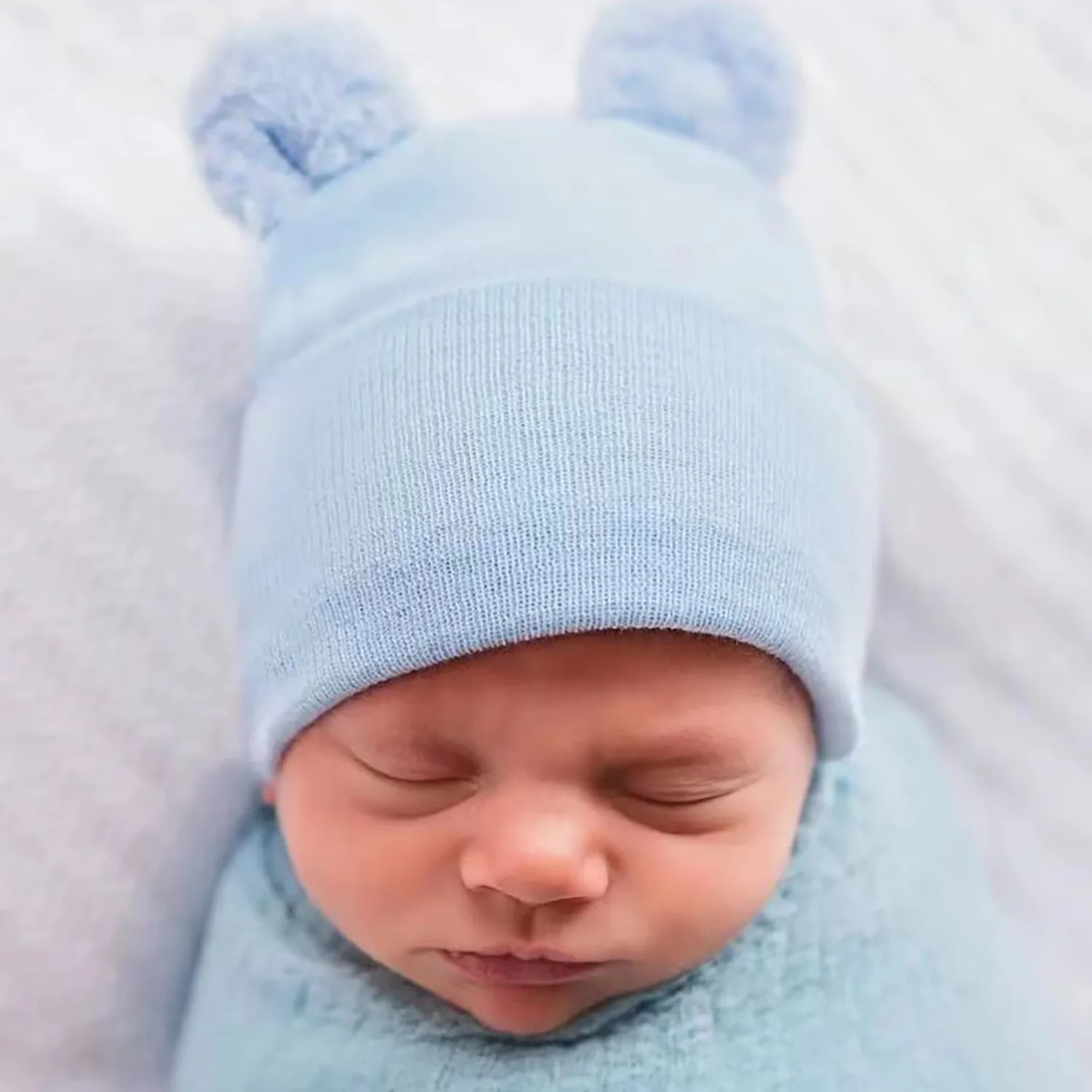 Newborn Cotton Striped Hat New Born Hospital Turban Beanie Baby Girls Cartoon Bear Toddler Soft Bonnet Bebes Warm Headwrap 0-6M