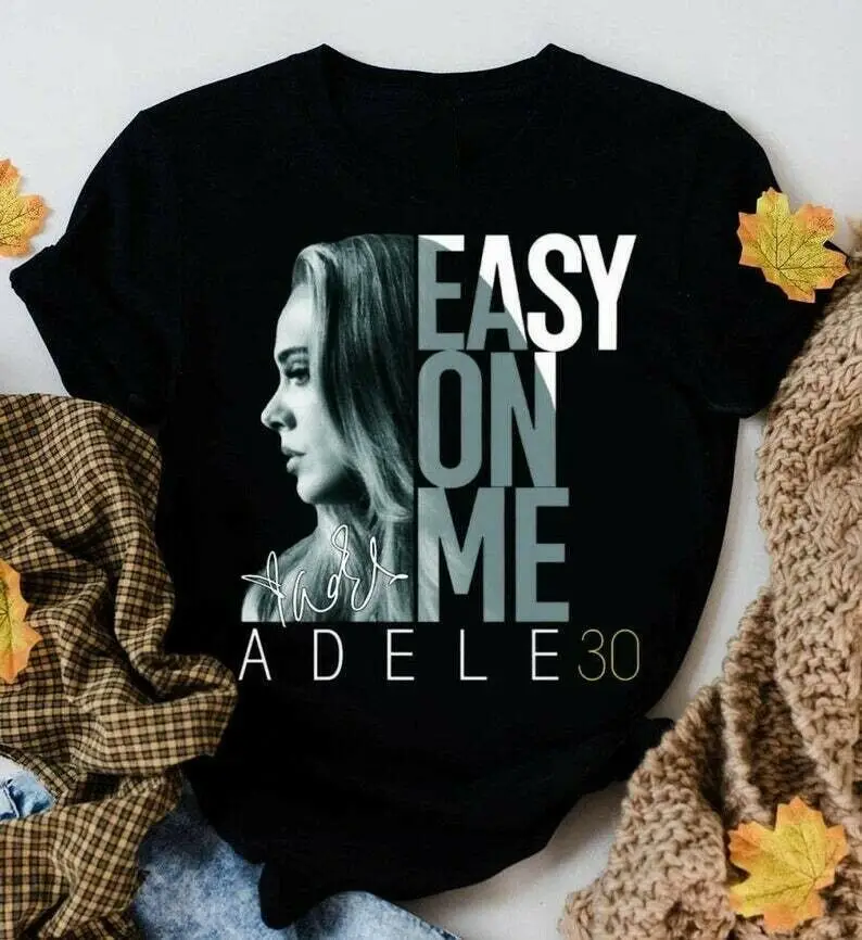 

Adele Shirt Easy On Me Adele Bootleg Shirt Vintage Style Black Shirt S-3XL