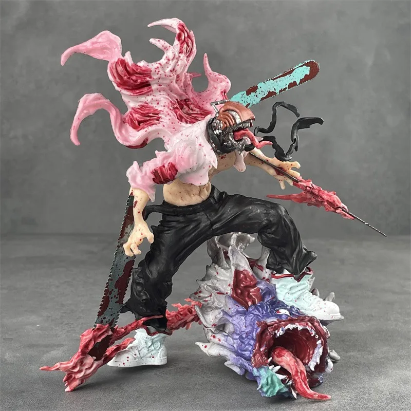 Denji Action Figurine Angry Chainsaw Man K.o Bat Demon Standing Model Toy Room Ornament 2023 Fashion